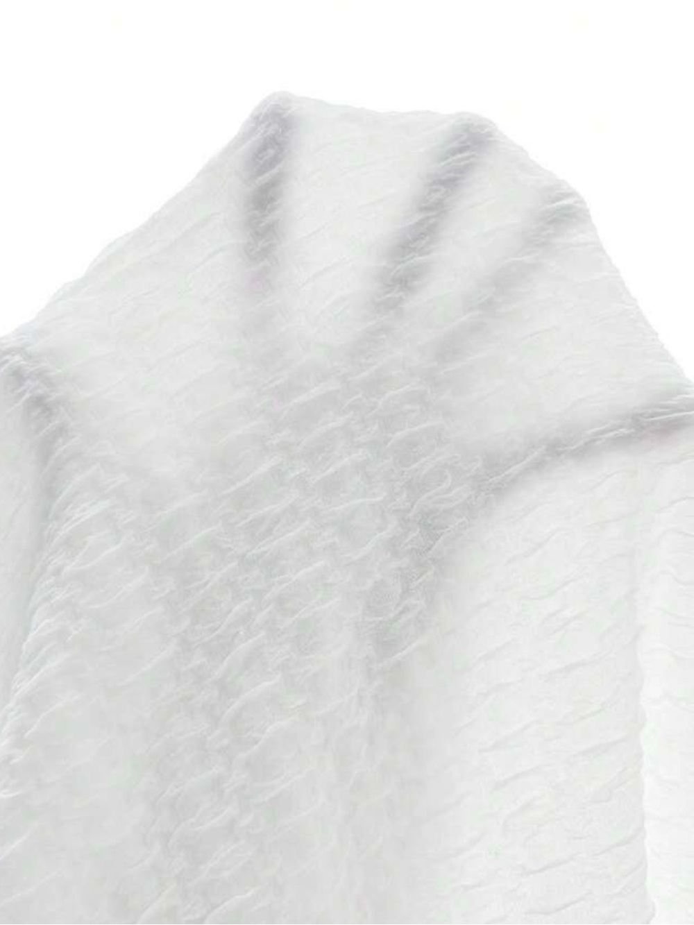 White Halter Neck Textured Asymmetrical Mini Dress Drawstring Ruched - Picture 5 of 5